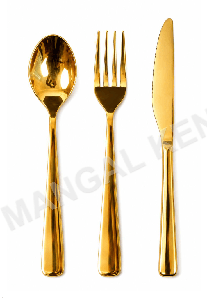 Bespoke Titanium Gold Cutlery Set